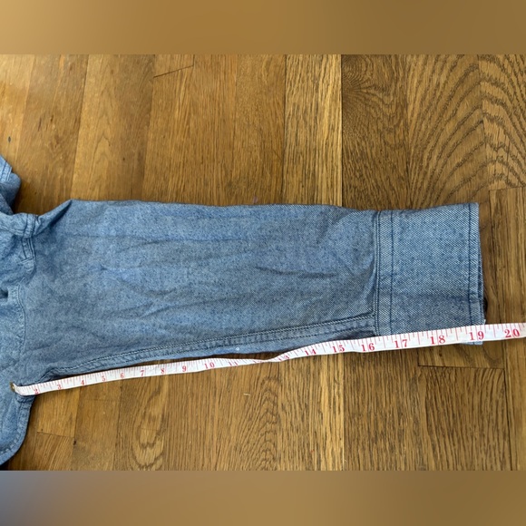 J.Crew Shirt Women 10 Blue Pinstripe Relaxed Fit Pearl Snap Western Cowgirl EUC - Picture 7 of 7